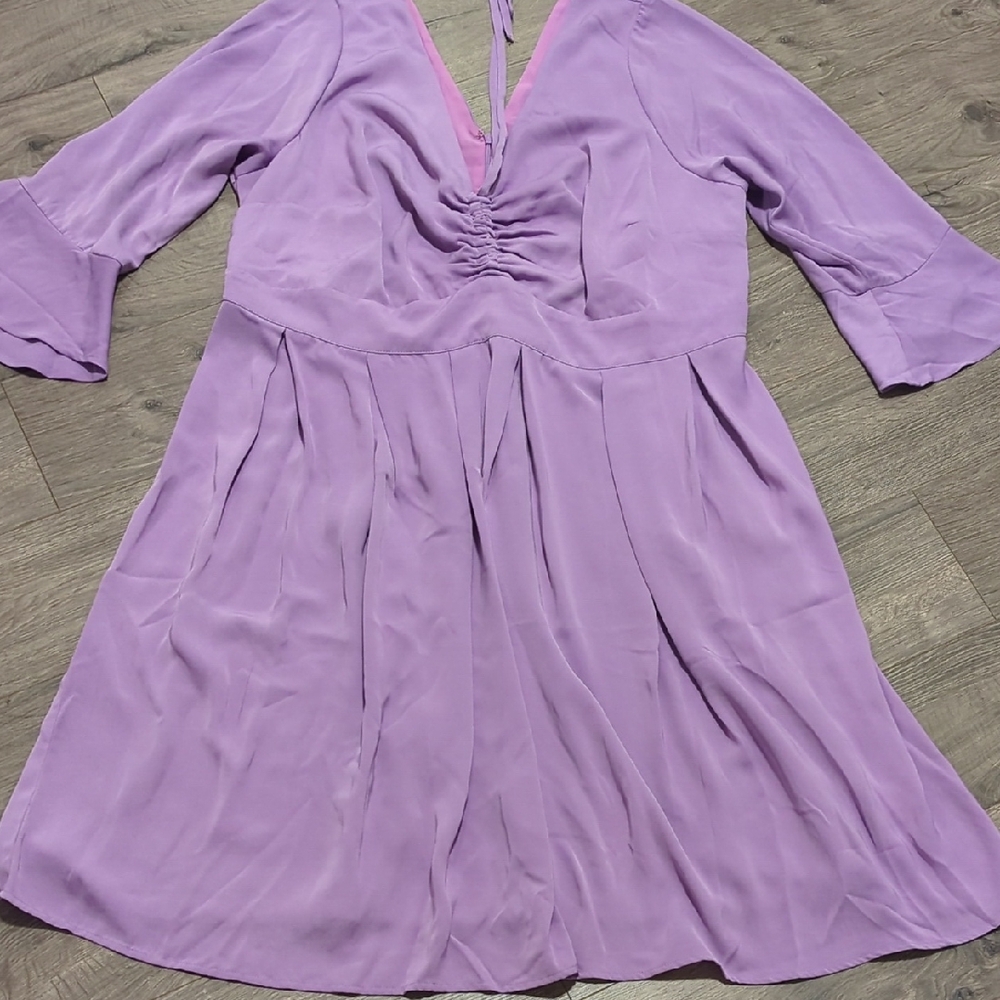 NWT Eloquii Flare Sleeve Midi Dress With Halter Detail Feminine